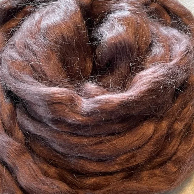 Kid Mohair Dyed Top - Fiber to Yarn